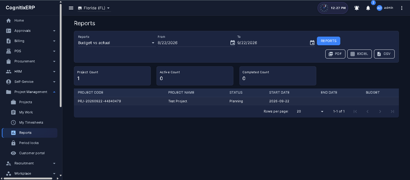 Project Reports hub